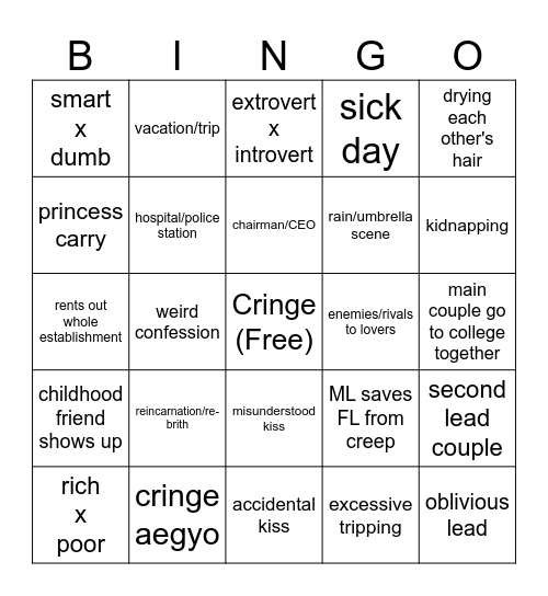 C/K drama bingo v2 Bingo Card