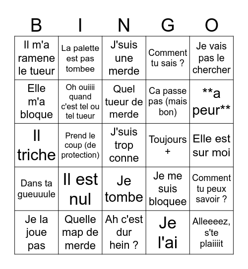 Bingo Aude | DbD Bingo Card