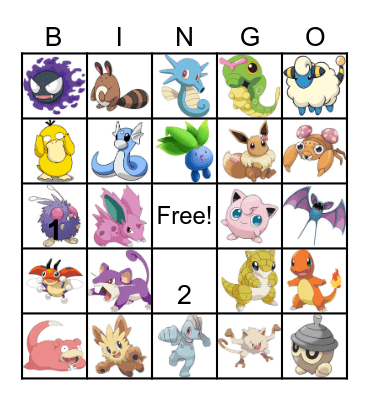 Pokemon Bingo Card