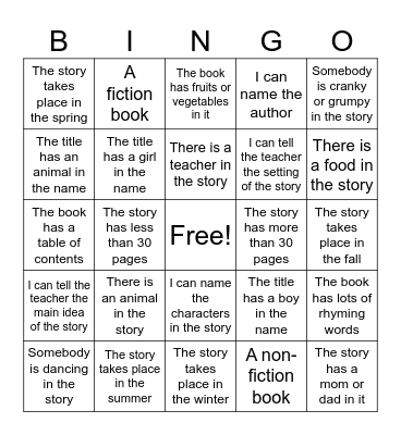 Book Bingo Card