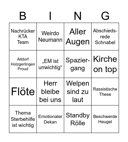 Konvent Bingo Card