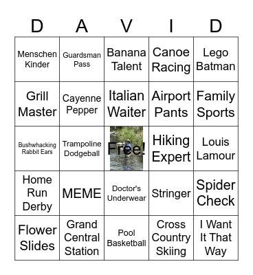 Father's Day Bingo Card