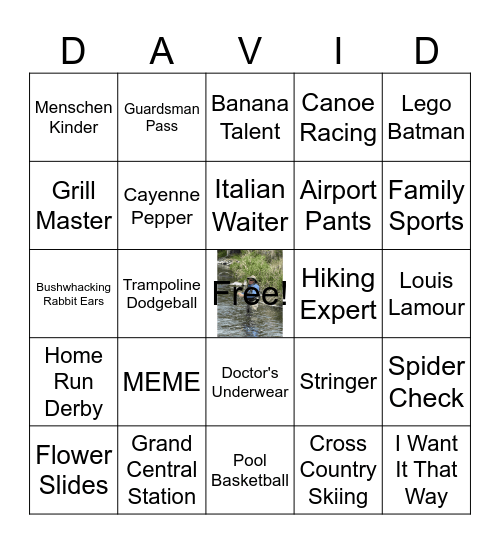 Father's Day Bingo Card
