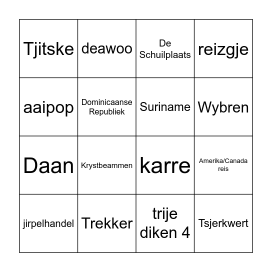 FeestBingo Card