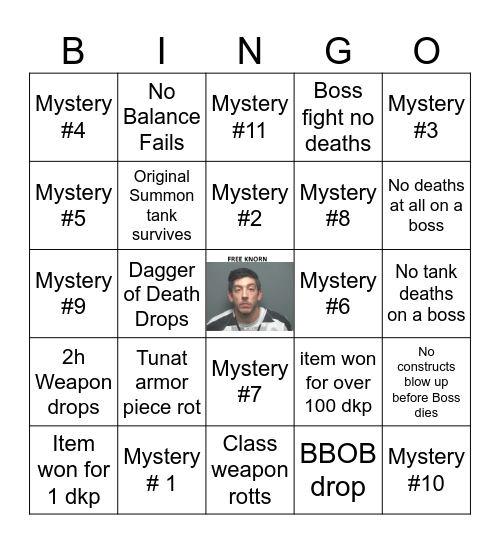 TGR GoD Bingo Night Bingo Card