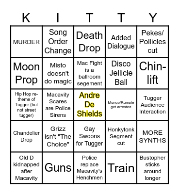 Cats PAC Bingo Card