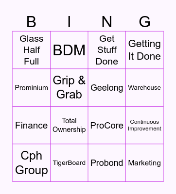 CPH Group Bingo Card