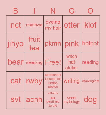 desi likes Bingo Card