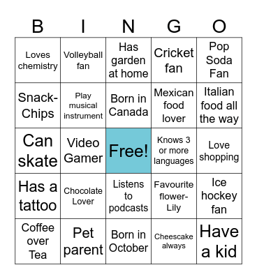Ontario Team Bingo Card