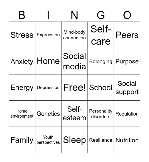 From Survive to Thrive Bingo Card