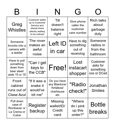 TW&M LH Bingo Card