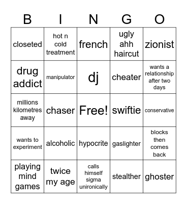 men i attract bingo Card