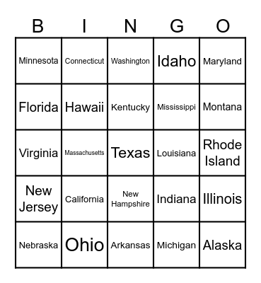 Road Trip Bingo Card