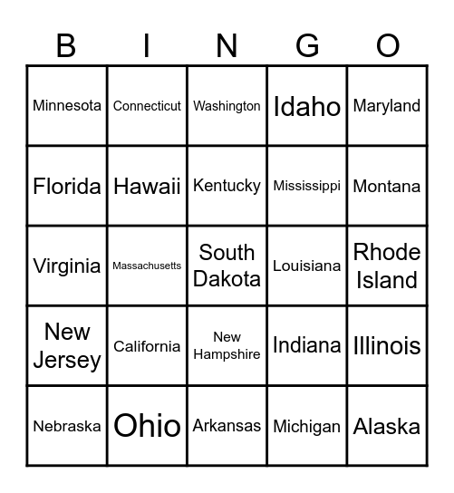 Road Trip Bingo Card