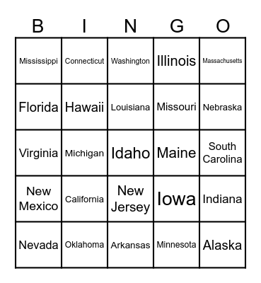 Road Trip Bingo Card