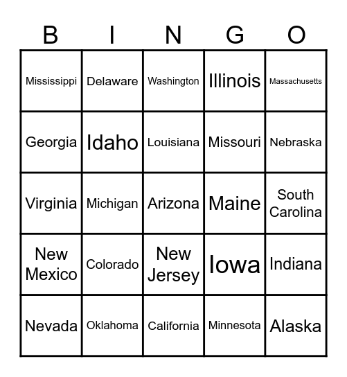 Road Trip Bingo Card