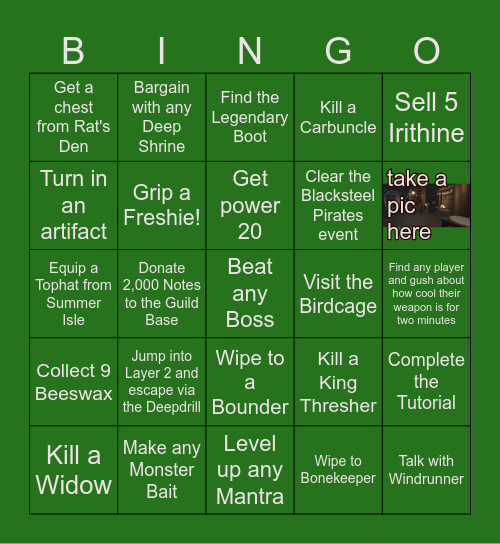 Deepwoken Bingo Card