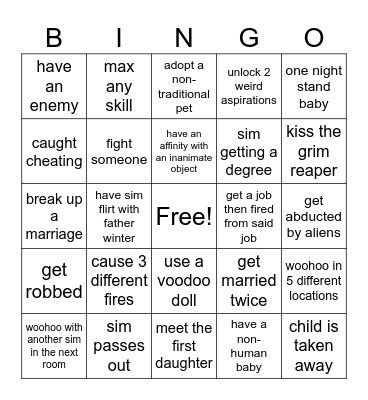 SCHMOE FAMILY Bingo Card
