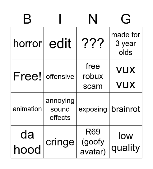 e Bingo Card