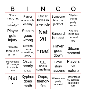 Starfield Bingo Card