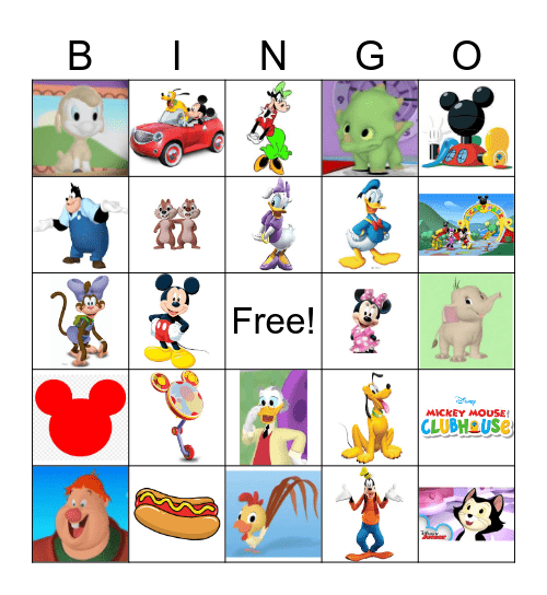 Mickey & Friends Bingo Card