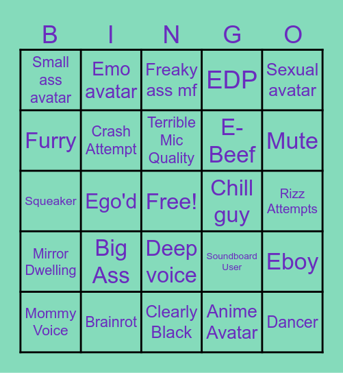 VRCHAT BINGO Card