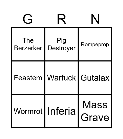 Vauhtia ja Vaarallisia tilanteita Bingo Card