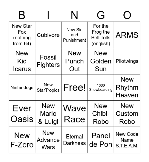 Direct Bingo Card