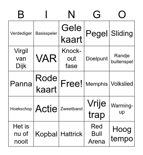 EK Voetbal 2024 Bingo Card