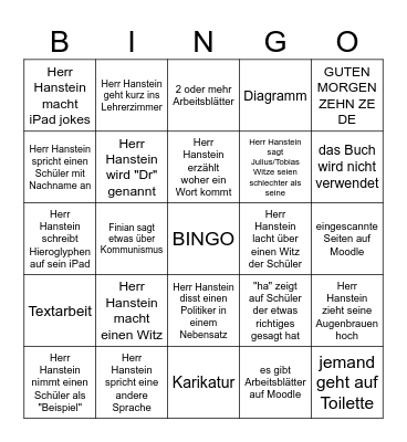 Herr Dr. Hanstein Bingo Card