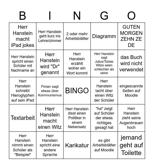 Herr Dr. Hanstein Bingo Card