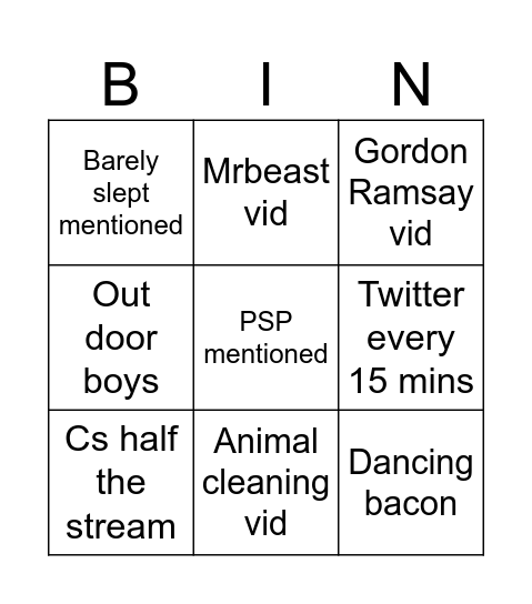 Deme bingo Card