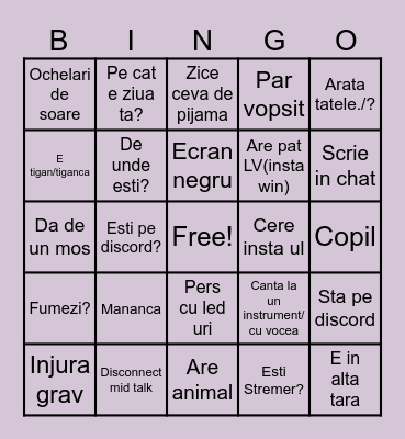 OME TV BINGO Card