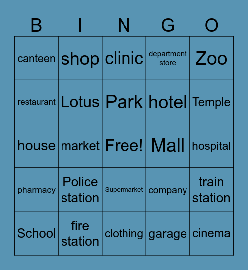 Place Bingo Card