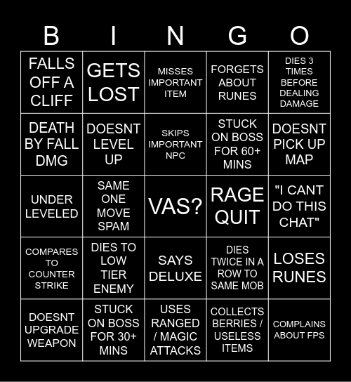 OHNE ELDEN RING BINGO Card