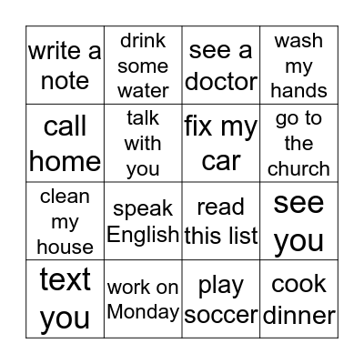 I need to  Bingo Card