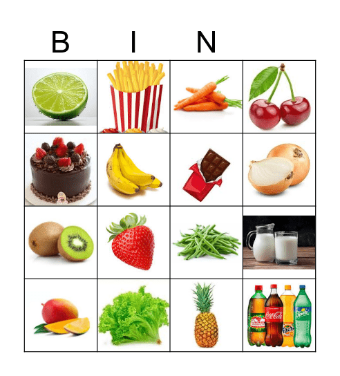 FOOD Bingo Card