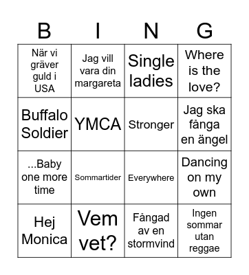 Musikbingo Card