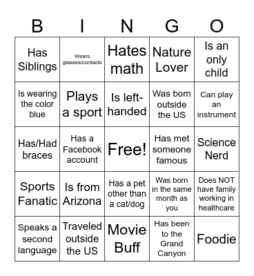 HCI BINGO Card