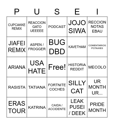 GOGOGO Bingo Card