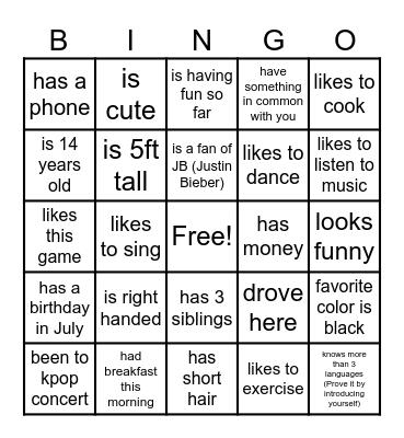 Find Someone Who... Bingo Card