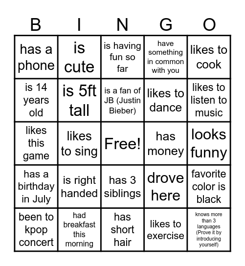Find Someone Who... Bingo Card