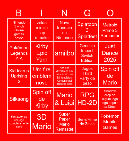 Nintendo Direct 2024 Nintendistas Comunistas Bingo Card