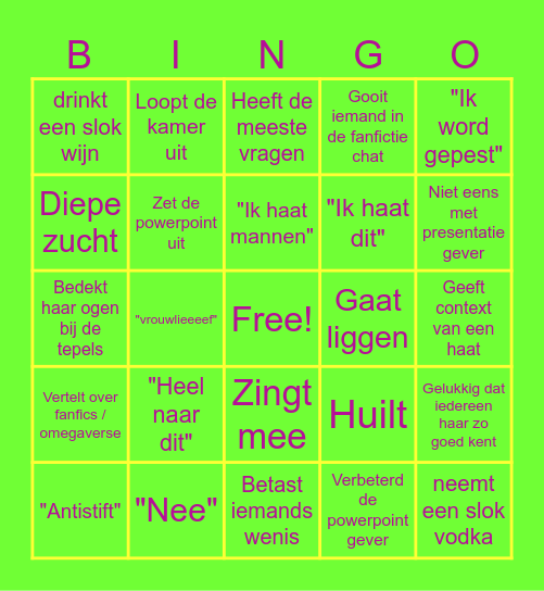 HEEFT ISA DIT GEDAAN/GEZEGT? Bingo Card