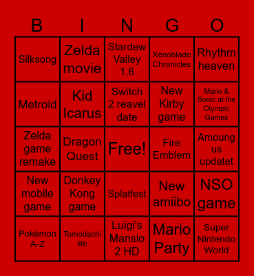 Nintendo Direct 2024 Jun Bingo Card