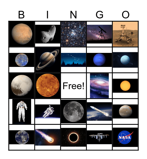 Space Bingo Card