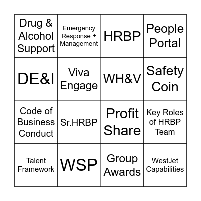 SAFETY Bingo Card