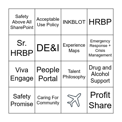 SAFETY Bingo Card