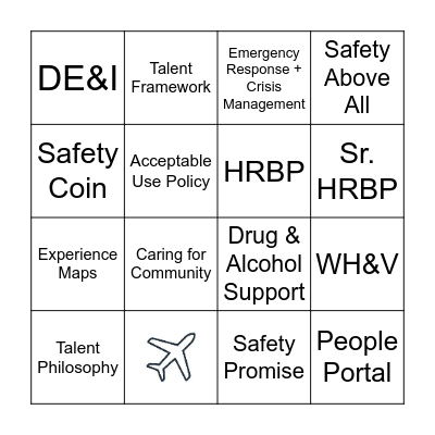 SAFETY Bingo Card