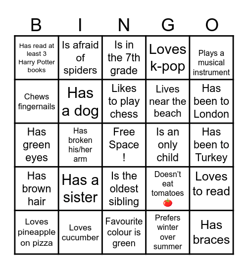 Oxford English Camp 2024 Bingo Card